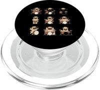 Cute Pug Playing Drums Funny Dog Drummer Band PopSockets PopGrip for MagSafe