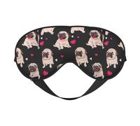 Cute Pug Print Breathable Full-Cover Eye Mask Stylish Adjustable Nap Night Restful Environment