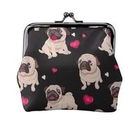 Cute Pug print Coin Purse, Mini Change Purse for Women Small Coin Purse for Credit Card Folded Bills