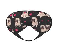 Cute Pug Print Eye Mask for Sleeping Light Blocking,Soft Breathable Eye Mask,Adult Party Eyeshade Favors