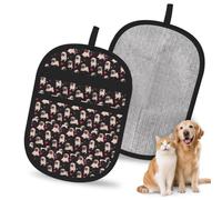 Cute Pug Print Pet Hair Remover Gloves Grooming Shedding Home Cleaning Deshedding Tool