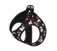 Cute Pug Print Pet Leash Vest For Small Dogs Cats, Adjustable Pet Harness Vest, Outdoor Walking Hiking