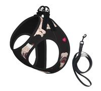 Cute Pug Print Pet Supplies Adjustable Step-In Flex Breathable Mesh Dog Harness For Small Medium Dogs, S-L