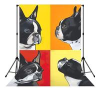 Cute Pug Print Photo Studio Background 5x7ft Soft Photo Backdrop Curtain For Studio Content Creator Equipment
