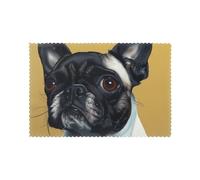 cute Pug Print Placemats Set of 6, Heat Resistant Dining Place Mats, Washable Reusable Table Mats for Spring and Summer Decorations Home Kitchen Dining Party Restaurant