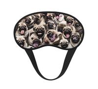 Cute Pug Print Sleep Eye Mask Light Blocking Soft and Comfortable Night Eye Blinder for Women Men for Sleeping Travel Night Shift