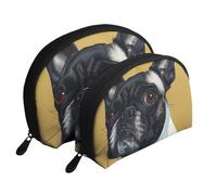 Cute Pug Print Small Purses 2Pcs Portable Coin Purse Makeup Bag Soft Vacation Pouch Change Holder Wallet with Zipper Portable for Shopping Travel Party Cosmetic Bag