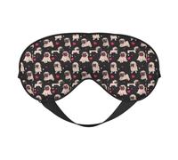 Cute Pug Print Soft Eye Mask Lightweight Sleep Aid Breathable Blackout Travel Nap Yoga Meditation
