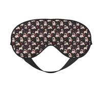 Cute Pug Print Soft Eye Mask Lightweight Sleep Aid Breathable Blackout Travel Nap Yoga Meditation