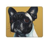 Cute Pug Printed Gaming Mouse Pad 9.5x7.9 Inches, Non-Slip Rubber Base Laptop Mousepad Desk Mat with Stitched Edges for Gamer, Office, Home