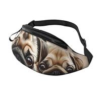 Cute Pug Printed Personalized Waist Bag, Lightweight and Versatile Crossbody Bag for Everyday and Outdoor Adventures