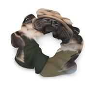 Cute Pug Scrunchies for Women Neutral No Damage Hair Ties Soft Ponytail Holder Gentle Elastic Hair Bands Gentle On Hair Scrunchies for All Hair Types Fashion Hair Bands