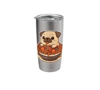 Cute Pug Spaghetti Pasta Lover Stainless Steel Insulated Tumbler