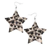 cute Pug Statement Earrings for Women, Star Drop Earrings, Elegant Dangle Jewelry for Formal Gatherings
