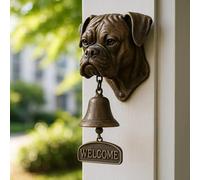 Cute Pug Themed Welcome Doorbell, Vintage Metal Dog Cast Iron Dinner Bell, West Highland White Terrier Welcome Doorbell, Pug Head Shape Decoration, Funny Bulldog Hanging Bell
