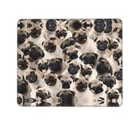 Cute Pug Thick Comfort Mouse Pad with Lock Edge Design, Large Non-Slip Rubber Base Desk Mat for Office