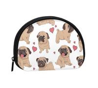 Cute Pug, Women's Storage Bag Shell Makeup Bag Small Coin Purse Shell Change Pouch