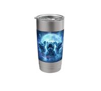 Cute Pugs Howling to The Moon Halloween 90s Gen Y Style Stainless Steel Insulated Tumbler