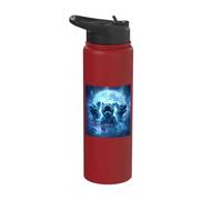 Cute Pugs Howling to The Moon Halloween 90s Gen Y Style Stainless Steel Insulated Water Bottle