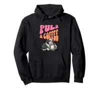 Cute Puli Shepherd Puppy Dog and a Cup of Coffee Pullover Hoodie