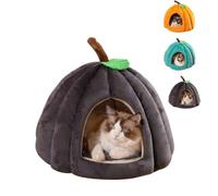 Cute Pumpkin Cat Bed for Indoor Cats，Pumpkin Shape Cat House with Removable Washable Cushioned Pillow，Cat Cave Bed Cat Tent for Puppy and Kitten (Grey,15 in)