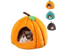 Cute Pumpkin Cat Bed for Indoor Cats，Pumpkin Shape Cat House with Removable Washable Cushioned Pillow，Cat Cave Bed Cat Tent for Puppy and Kitten (B-Orange,18 in)