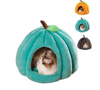 Cute Pumpkin Cat Bed for Indoor Cats，Pumpkin Shape Cat House with Removable Washable Cushioned Pillow，Cat Cave Bed Cat Tent for Puppy and Kitten (Blue,18 in)