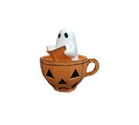 Cute Pumpkin Ghost Reading Book Lamp, Rechargeable Cute Spooky Night Light - Halloween Decor, Light Up Pumpkin Ghost Nightlight for Bathroom, Reading, Kids Room Gift
