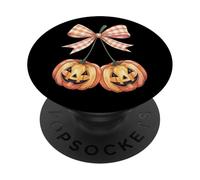 Cute Pumpkin Jack O Lantern With Bow Fun PopSockets Adhesive PopGrip
