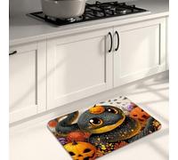 Cute Pumpkin Kitchen Mats for Floor, Fanciful Cat Soft Mats, Cushioned Comfort Washable Non Slip Decor Rugs for Kitchen Sinks Laundryroom Bathroom 16x24 Inch
