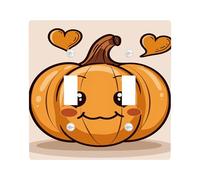 Cute Pumpkin Light Switch Cover Plates/Outlet Covers, Beige Autumn Harvest with Hearts for Kids Room, Decorative Fall Wall Plates, Standard Size Double Toggle
