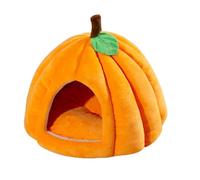 Cute Pumpkin Shape Cat Cave Bed Catt Tent with Removable Cushion, Semi-Enclosed Cattie House Tent, Cute Soft Nest For Cats And Puppy 45 * 45 * 40CM (Orange)