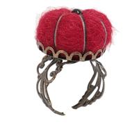 Cute Pumpkin Shape Pin Cushion Kit with Finger Ring Pincushions for DIY Crafts (Dark Red)