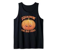 Cute Pumpkin Squashin Bad Vibes Fall Halloween Tank Top