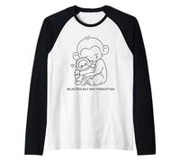 Cute Punch Monkey Plush Baby Japanese Macaque Team Punches Raglan Baseball Tee