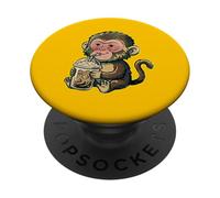 Cute Punch the Monkey Japan Drinking Iced Coffee PopSockets Adhesive PopGrip