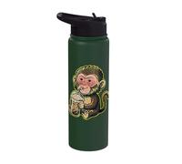 Cute Punch the Monkey Japan Drinking Iced Coffee Stainless Steel Insulated Water Bottle