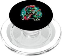 Cute Punk Dinosaur Rock n Roll Goth Dino Guitarist Rock Band PopSockets PopGrip for MagSafe