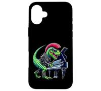Cute Punk Dinosaur Rock'n Roll Dino Piano Music Player Funny Case for iPhone 16 Plus