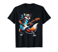 Cute Punk Fox, Rock'n Roll Goth, Guitar Kids Rock Star Funny T-Shirt