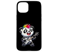 Cute Punk Panda Bear, Rock'n Roll Bear, Funny Guitar Band Case for iPhone 15 Plus