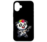 Cute Punk Panda Bear, Rock'n Roll Bear, Funny Guitar Band Case for iPhone 16 Plus