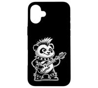 Cute Punk Panda Bear, Rock'n Roll Bear, Funny Guitar Band Case for iPhone 16 Plus