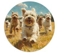 Cute Puppy 1000 Piece Jigsaw Puzzles Round Puzzle For Adults And Kids Family Game Creative Challenging & Educational Art 1000pcs (67.5x67.5cm)