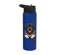 Cute Puppy Artistic Newfie Working Large Giant Newfoundland Stainless Steel Insulated Water Bottle