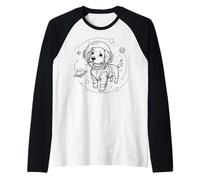 Cute Puppy Astronaut Space Dog Explorer Planets Raglan Baseball Tee