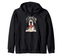 Cute Puppy Breed Artistic Apollo Working Giant Great Dane Zip Hoodie