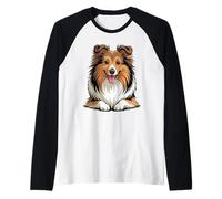 Cute Puppy Breed Artistic Sheltie Herding Shetland Sheepdog Raglan Baseball Tee