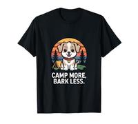 Cute Puppy Camp Scene Camp More Bark Less Camping T-Shirt