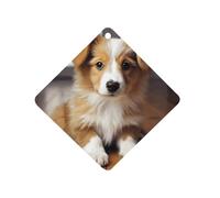 Cute Puppy Dog Car Air Freshener Hanging, Long Lasting Scented Car Aromatherapy Tablets, Rhombus Fragrance Scented Cards for Vehicles, Bedroom, Wardrobe White-style